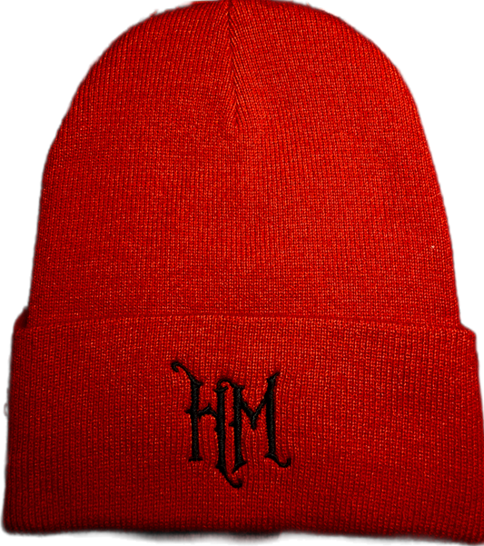 Burgundy "HM" beanie